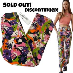 😵‍💫!DISCONTINUED!😵‍💫BDG Cowboy Corduroy Pant Trippy Print 70s Jeans Groovy